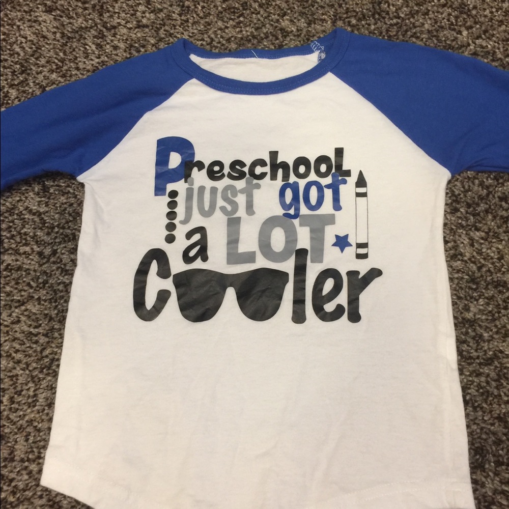 Preschool custom raglan t shirt size 3T